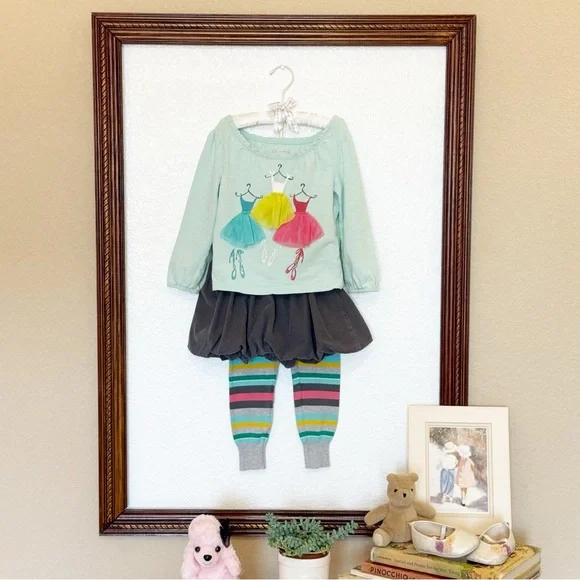 Cherokee EUC 2012 Gray and Mulitcolor Stripe Knit Leggings Size 3T - Picture 9 of 9